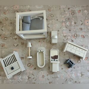 Pottery Barn Kids 9 piece Dollhouse Bedroom & BathroomFurniture Set